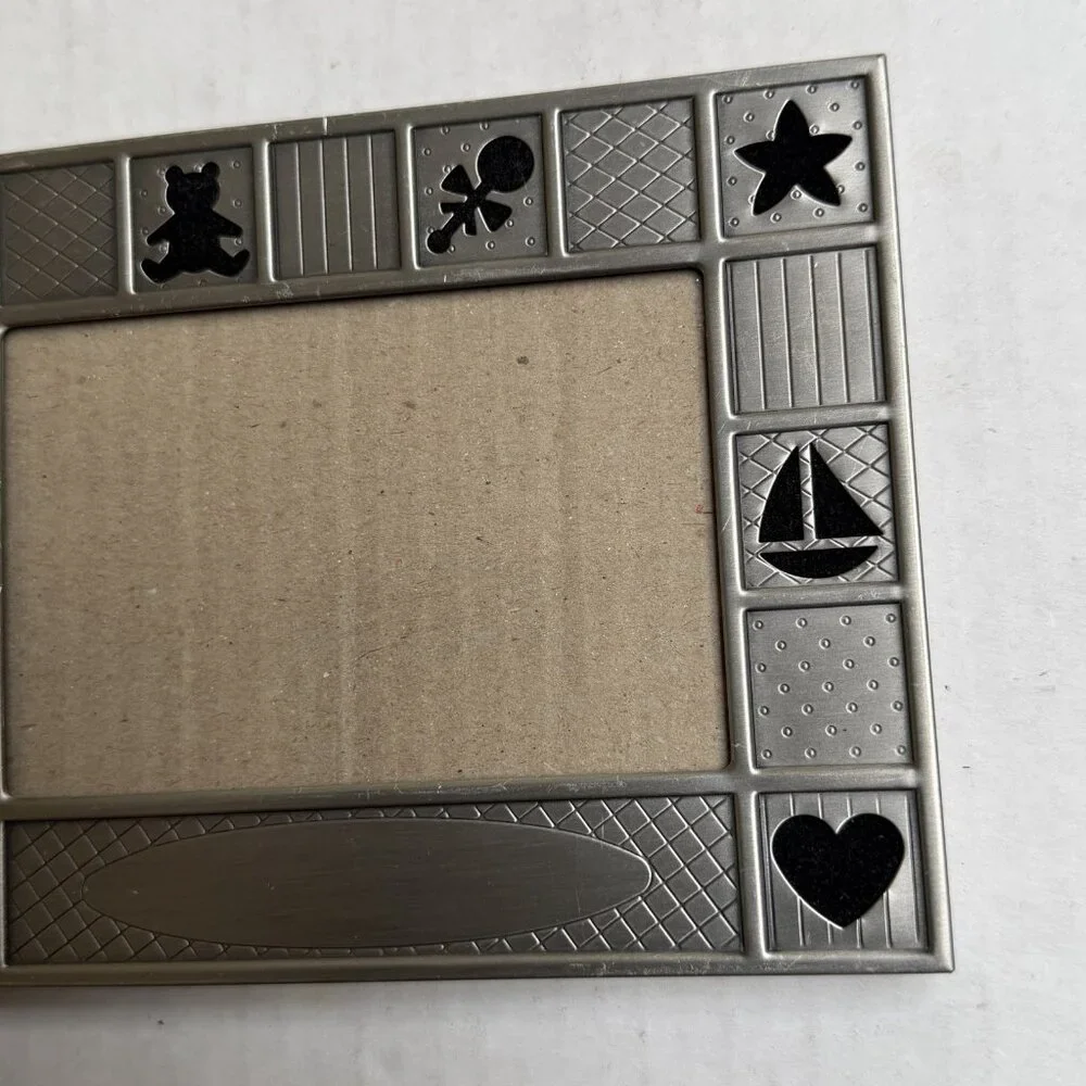 Metal Engravable Baby Frame Photo Standing Hearts Star Carriage Gift Decor